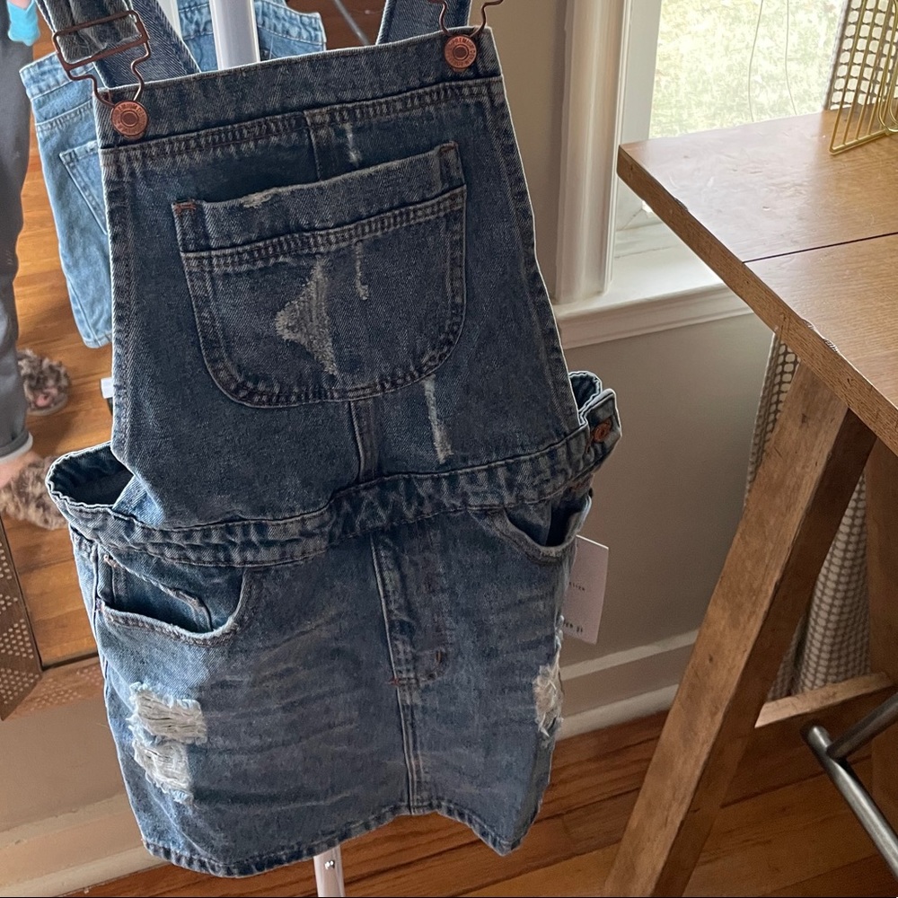 Denim Skirt Overalls
